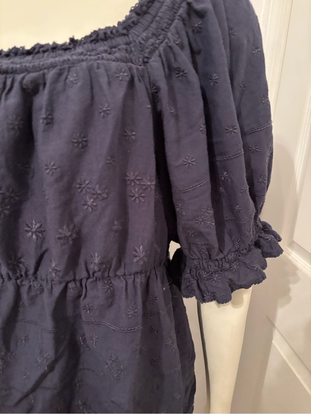 Old Navy babydoll Square Neck Puff Sleeve Top L - Picture 5 of 7